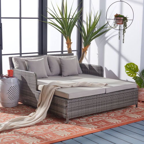 Latitude Run® Cadeo Wicker/Rattan Daybed with Mattress & Reviews Wayfair